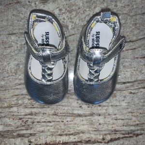 Surprize by Stride Rite silver baby shoes